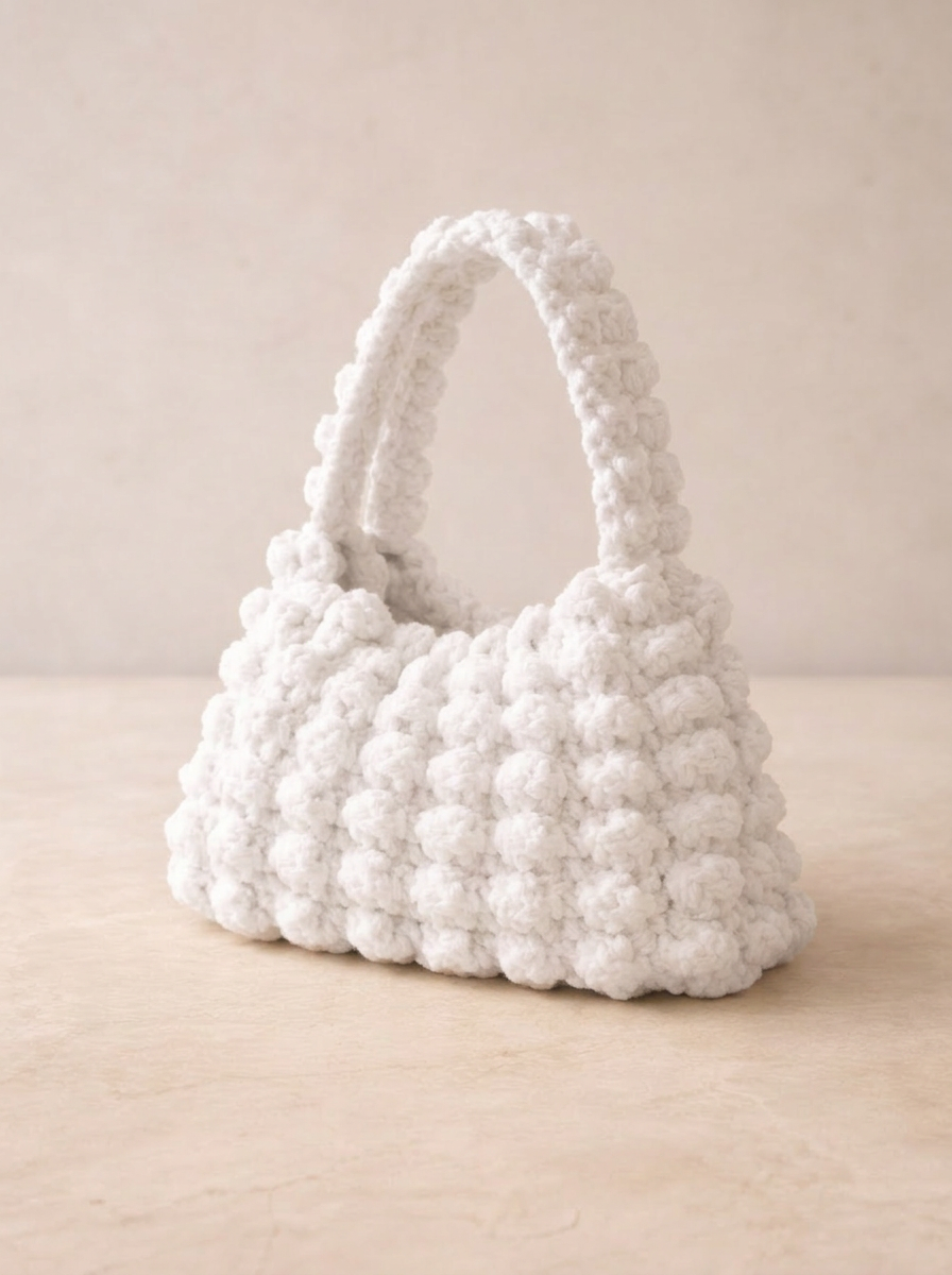 KAIRA — The Cloud — handmade crochet bag in White